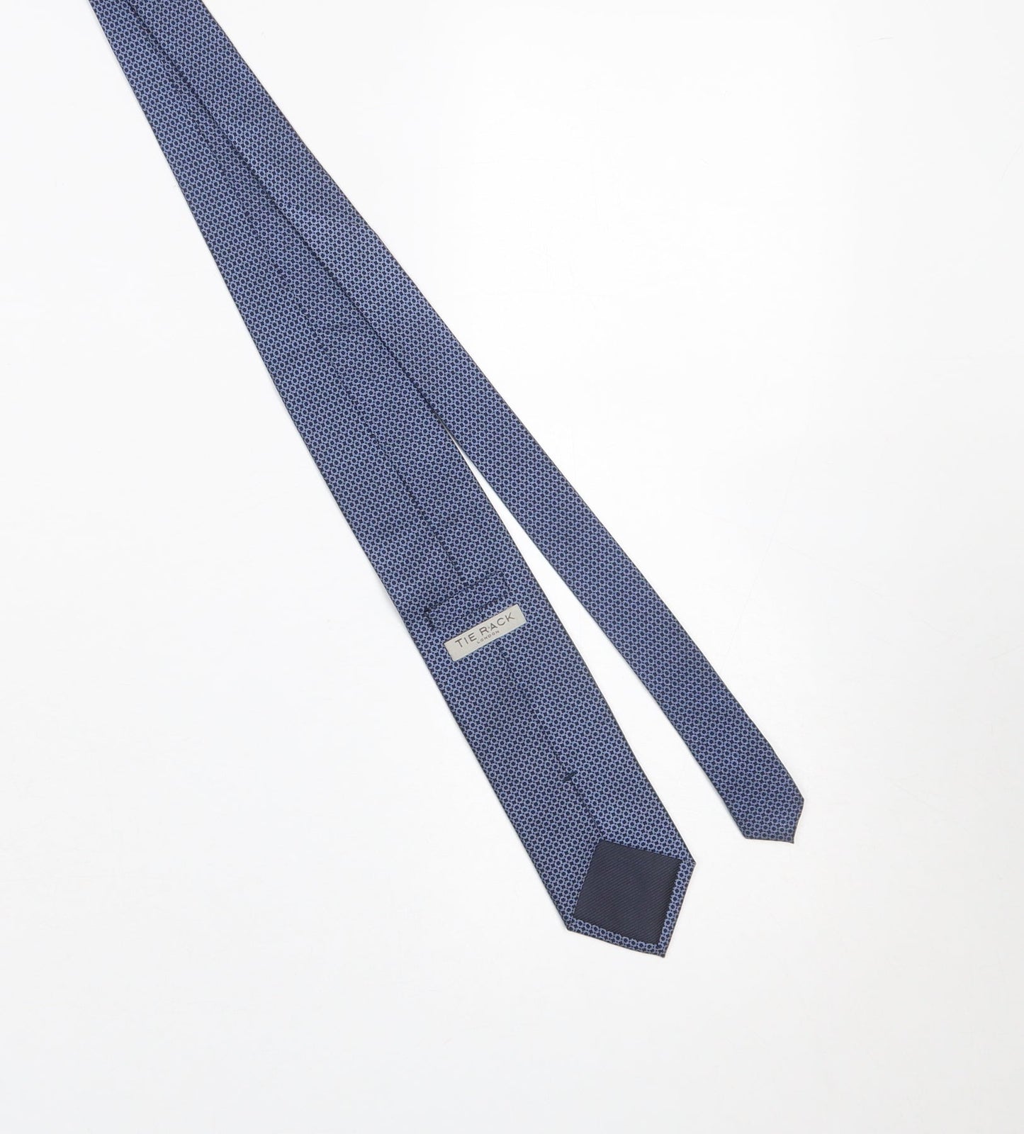 Tie Rack Men’s Blue Geometric Slim Tie 100% Silk One Size