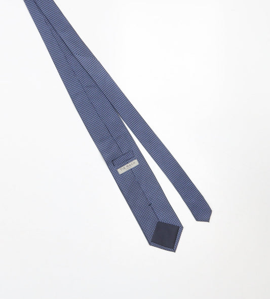 Tie Rack Men’s Blue Geometric Slim Tie 100% Silk One Size