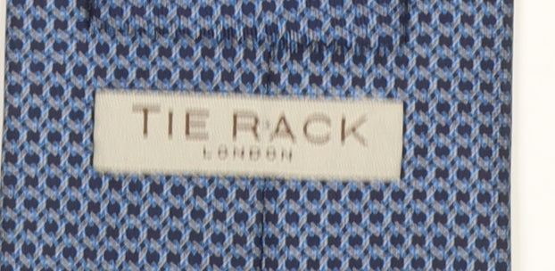 Tie Rack Men’s Blue Geometric Slim Tie 100% Silk One Size