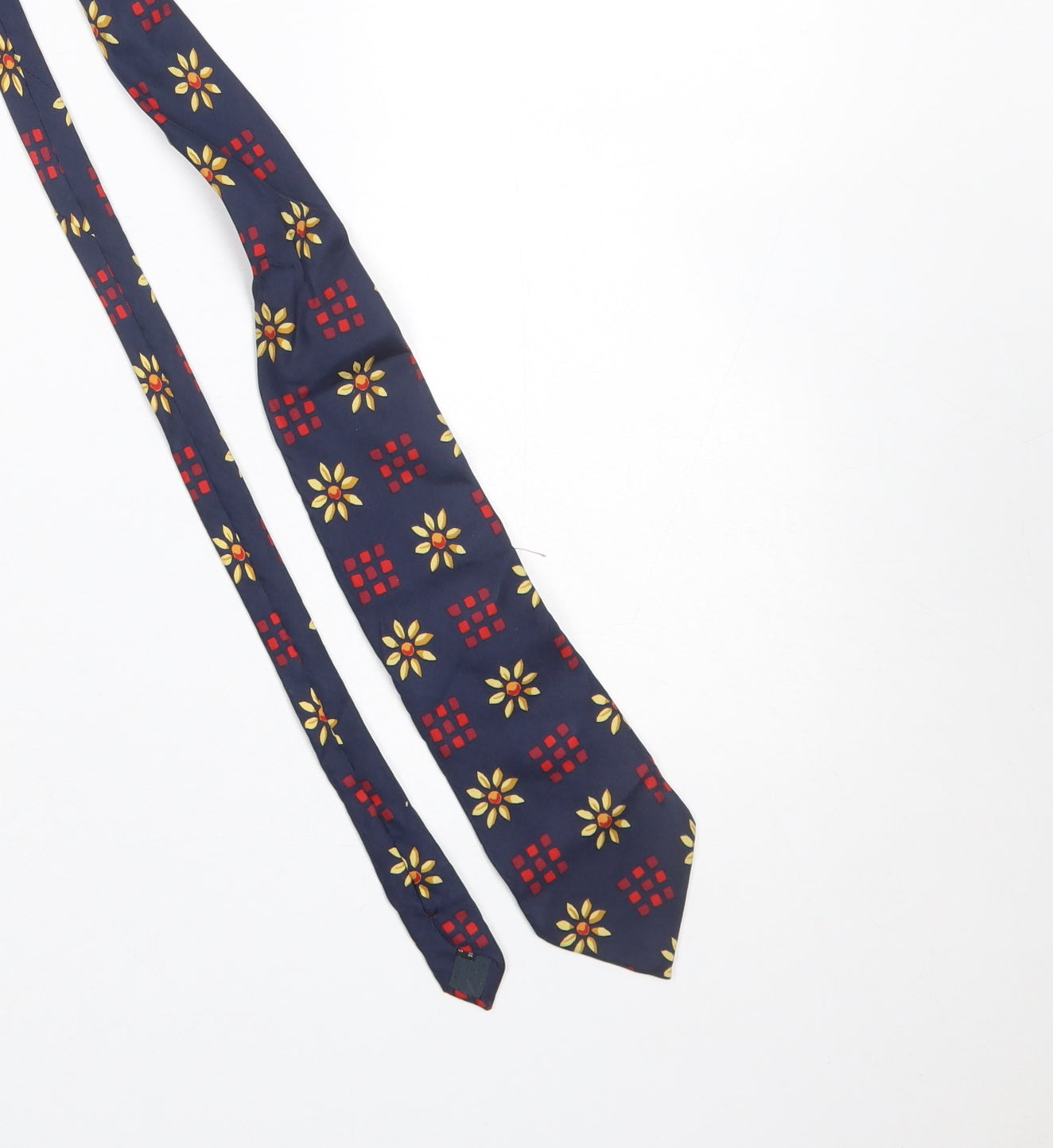 ITEMS Men's Navy Blue Pure Silk Floral Tie