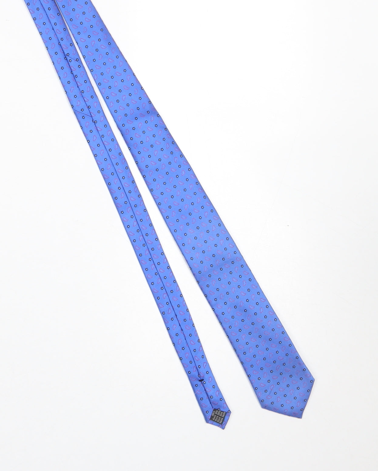 John Taylor Men's Blue Silk Paisley Slim Tie
