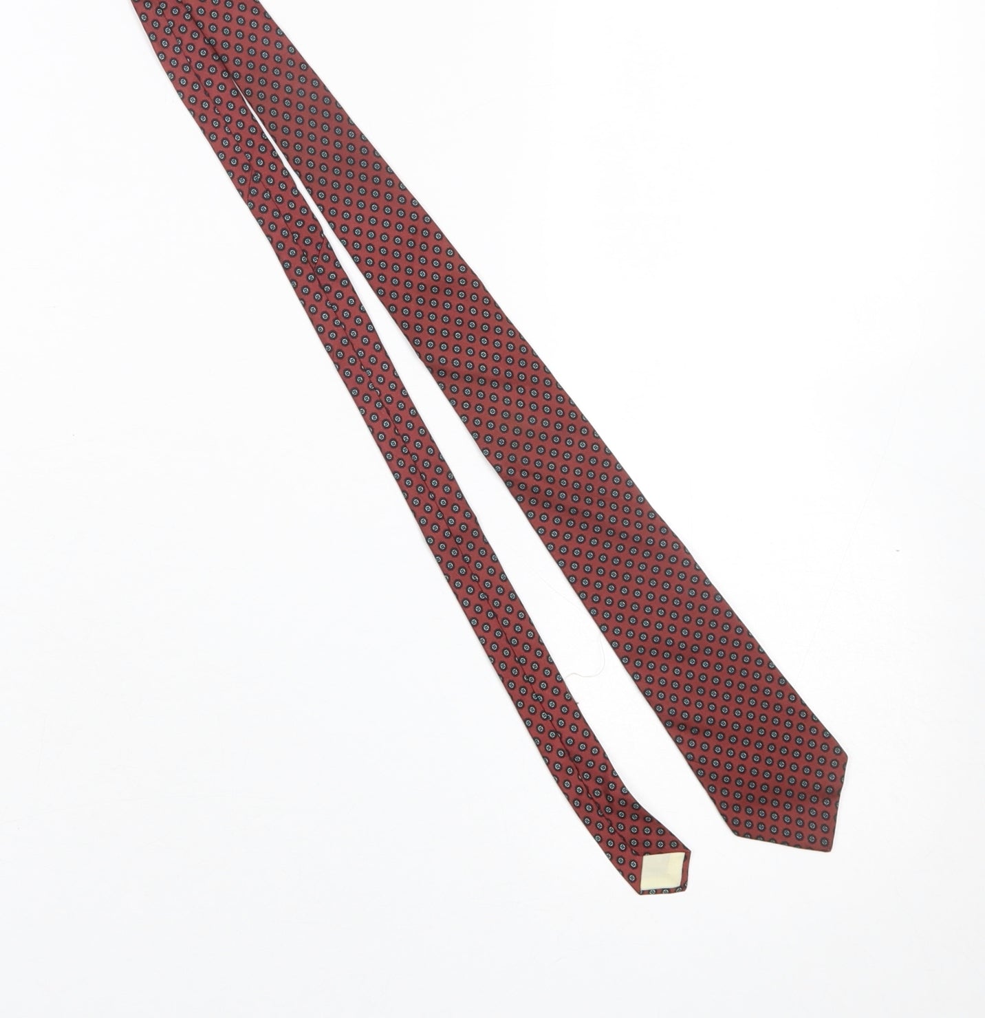 John Henry Men's Red Geometric 100% Silk Designer Tie
