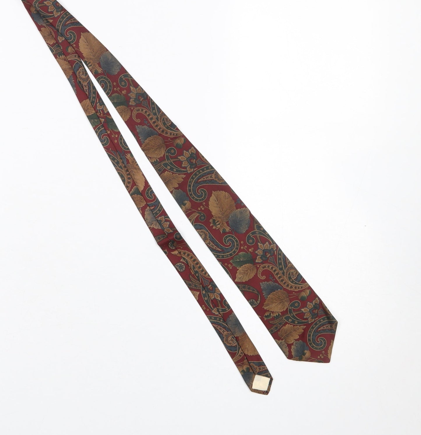 José Piscador Men’s Red Paisley Designer 100% Silk Tie One Size