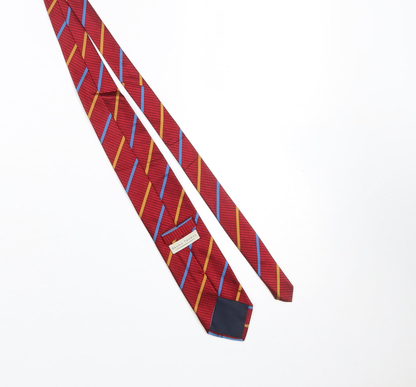 Brown Thomas Men’s Red Striped Slim Silk Tie One Size