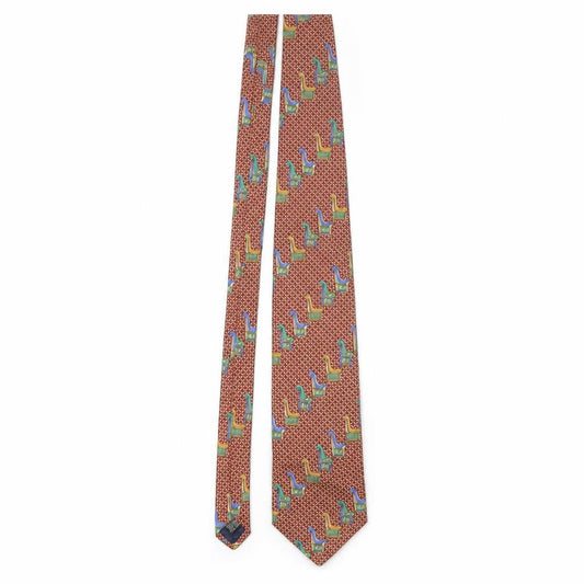 Pierre Balmain Men’s Red Geometric Silk Designer Tie