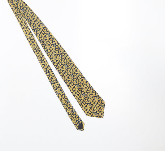 Hemley Gibson Price Men's Navy & Gold Paisley Silk Tie 176cm