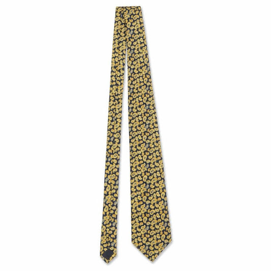 Hemley Gibson Price Men's Navy & Gold Paisley Silk Tie 176cm