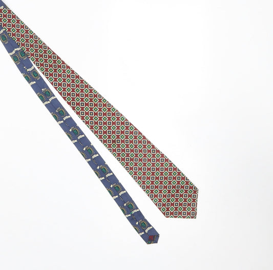 Tommy Hilfiger Men's Multicoloured Geometric Silk Tie 176 Slim Designer Style
