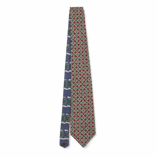 Tommy Hilfiger Men's Multicoloured Geometric Silk Tie 176 Slim Designer Style