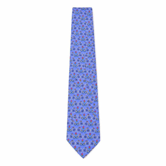Michelsons Men's Blue Silk Bicycle Floral Pattern Tie