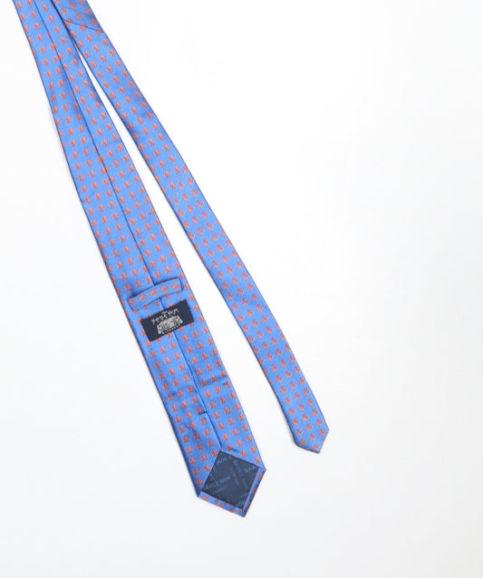 The Savile Row Company Men's Blue Geometric Silk Designer Tie