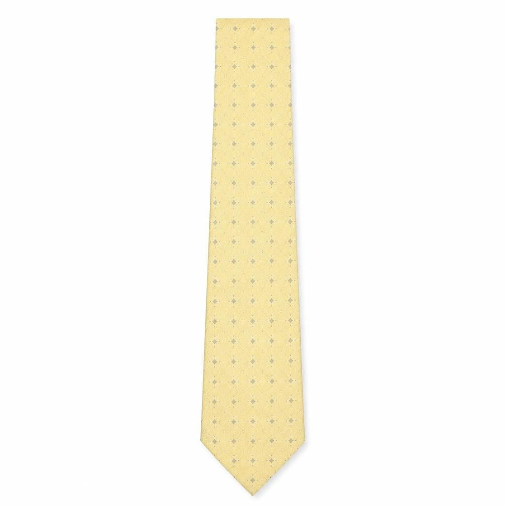 Brown Thomas Men's Yellow Geometric Designer Silk Tie
