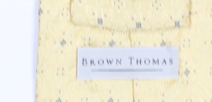 Brown Thomas Men's Yellow Geometric Designer Silk Tie