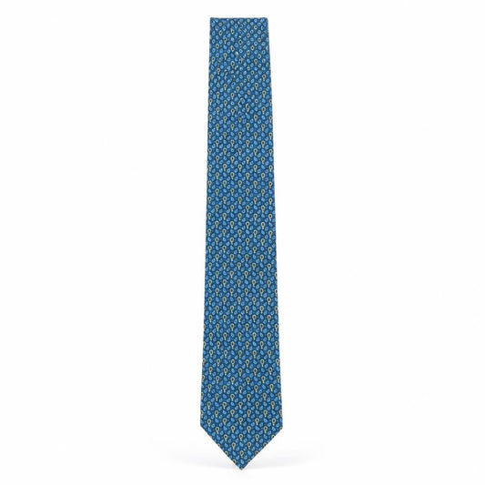 Eton Men's Blue Paisley Silk Slim Tie Made in France