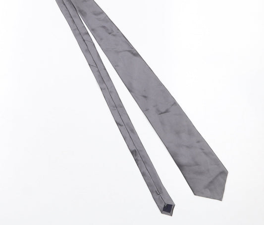 Milano Uomo Men's Grey 100% Silk Pointed Tie One Size Classic Style