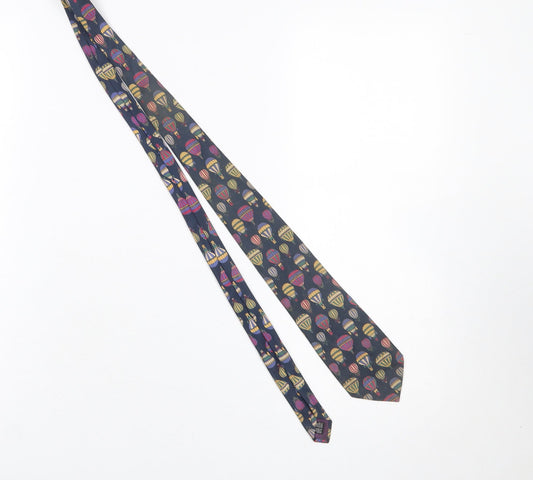 James Meade Men's Blue Hot Air Balloon Silk Tie