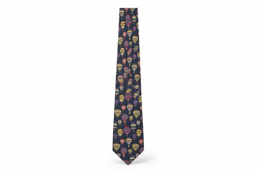 James Meade Men's Blue Hot Air Balloon Silk Tie