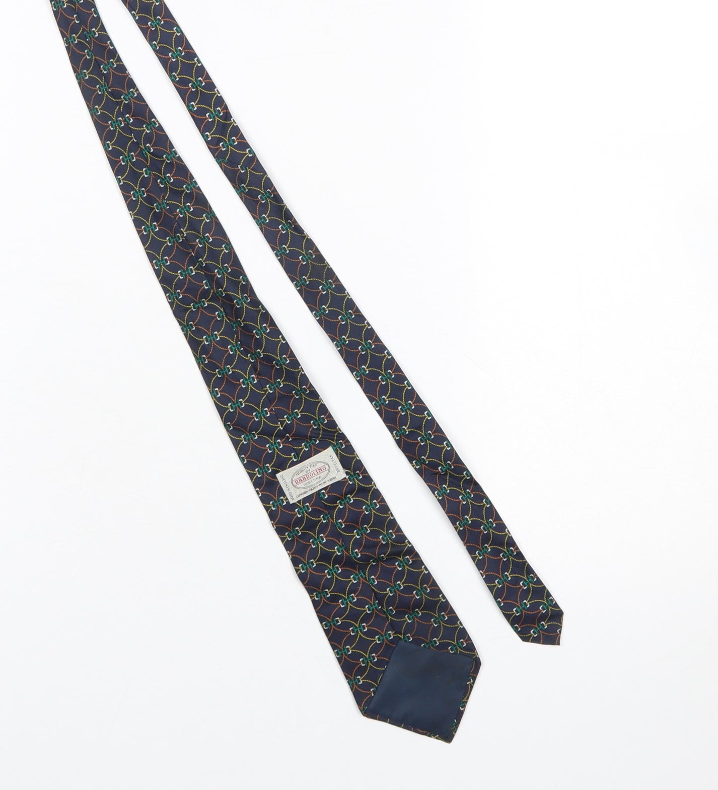 Bardolino Men's Blue Geometric Patterned 100% Silk Tie