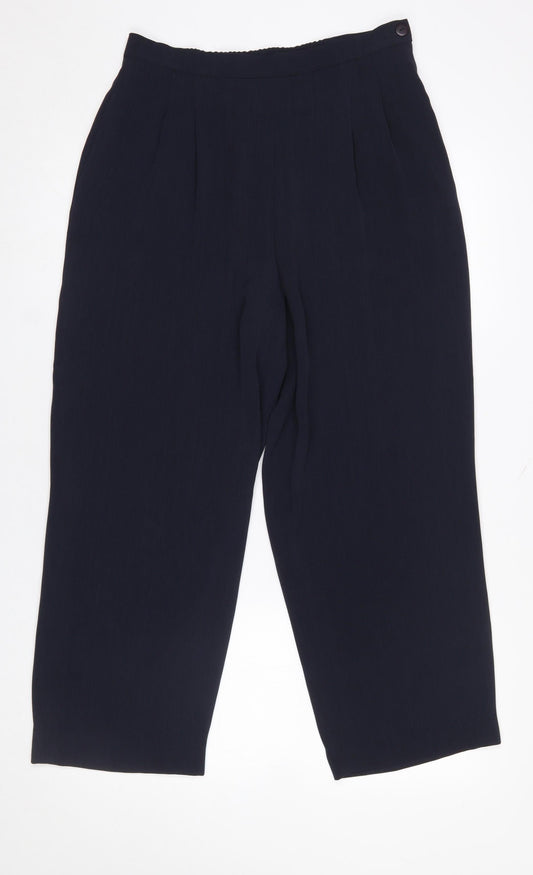 Windsmoor Women’s Blue Cropped Pleated Trousers Size 14