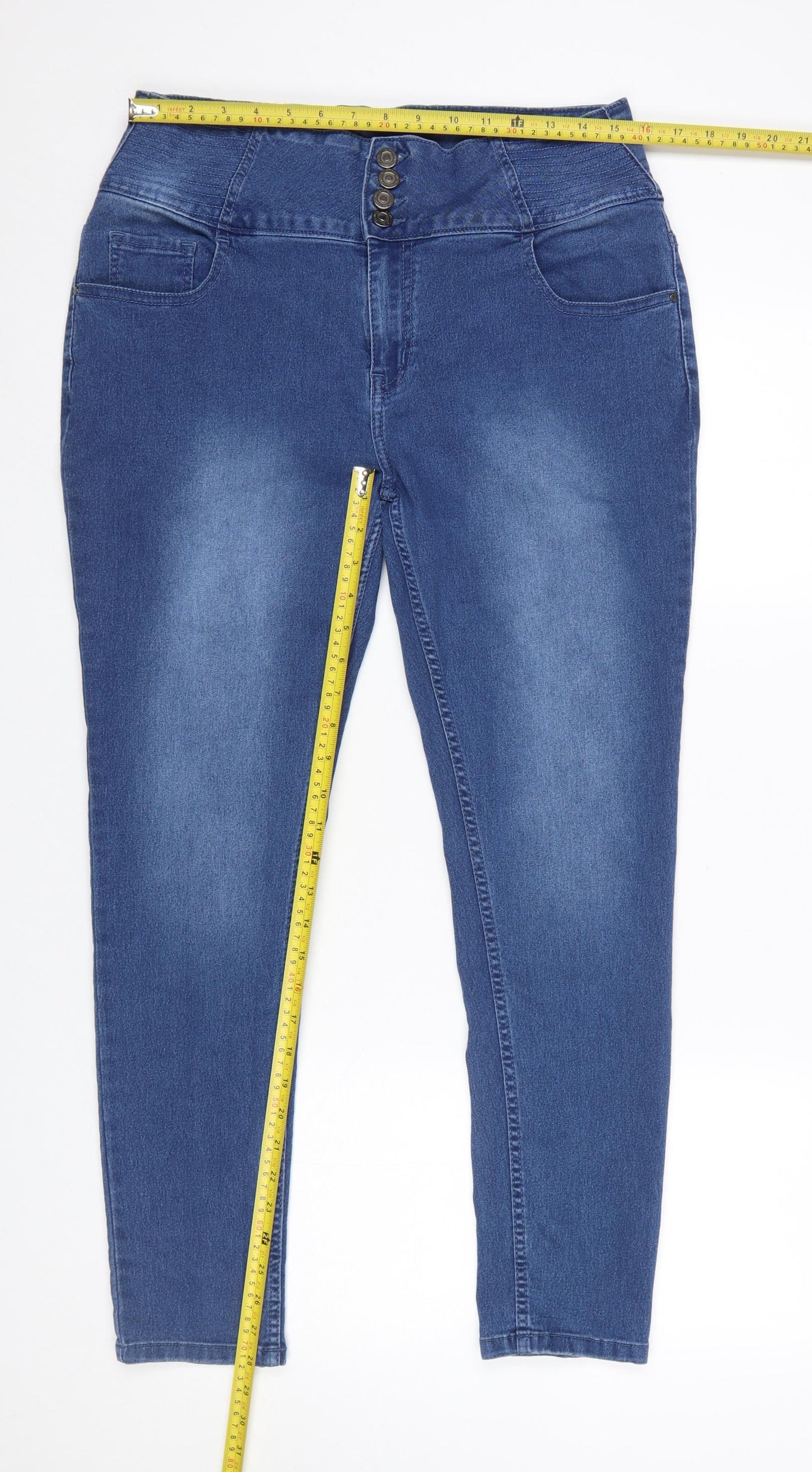 Maxcares Womens Blue Skinny Stretch Jeans Size 8 Slim Fit Denim