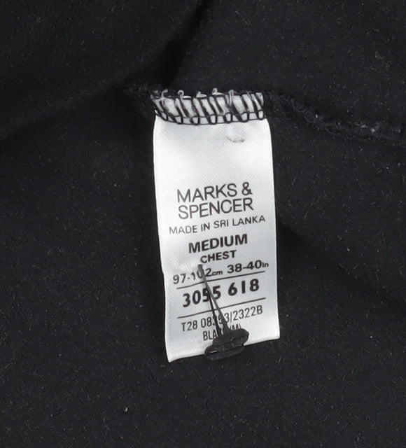 Mens UK M Regular Marks and Spencer Black Pullover Sweatshirt