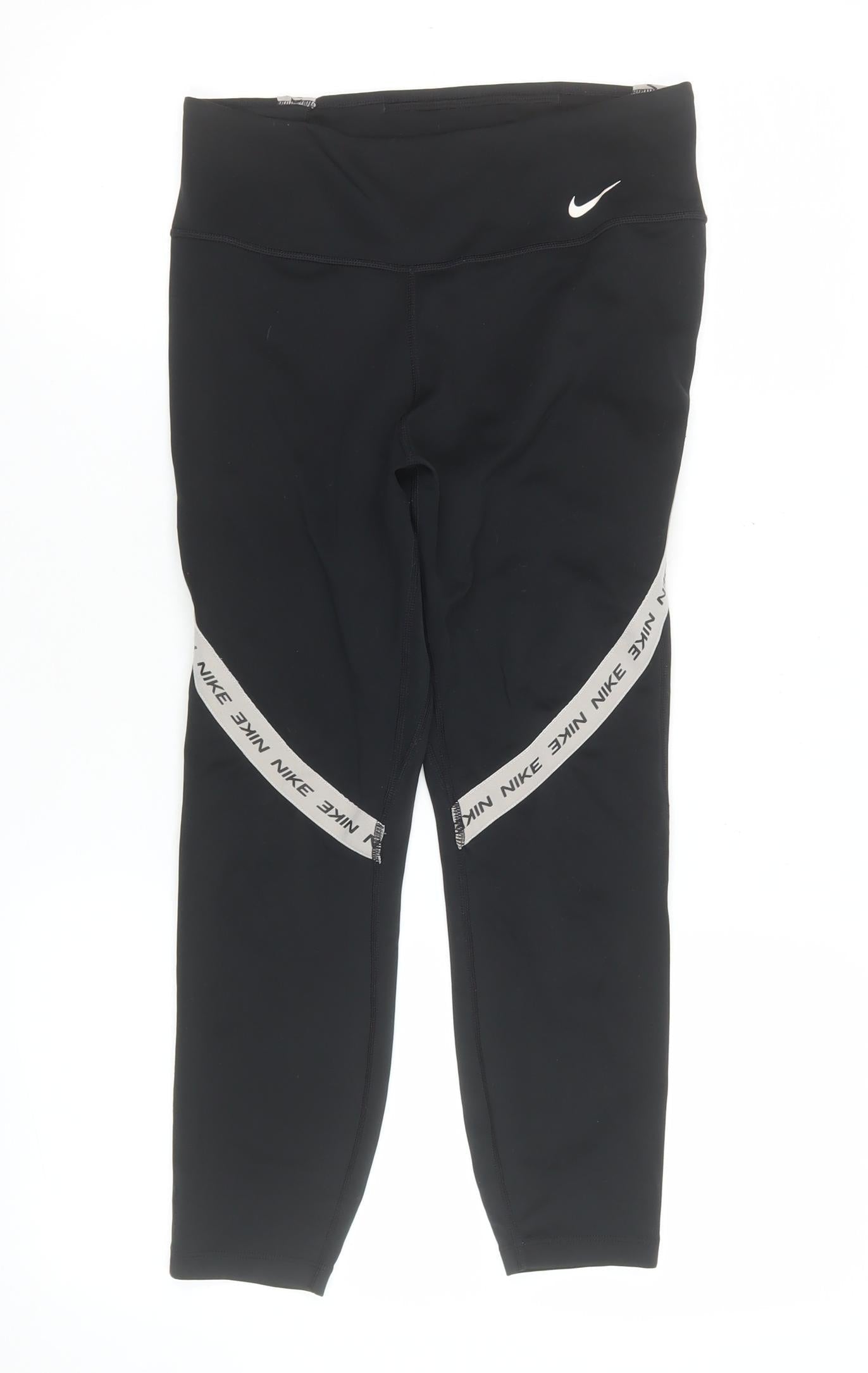 Nike Womens Black Ankle Leggings M Stretch Sports Activewear