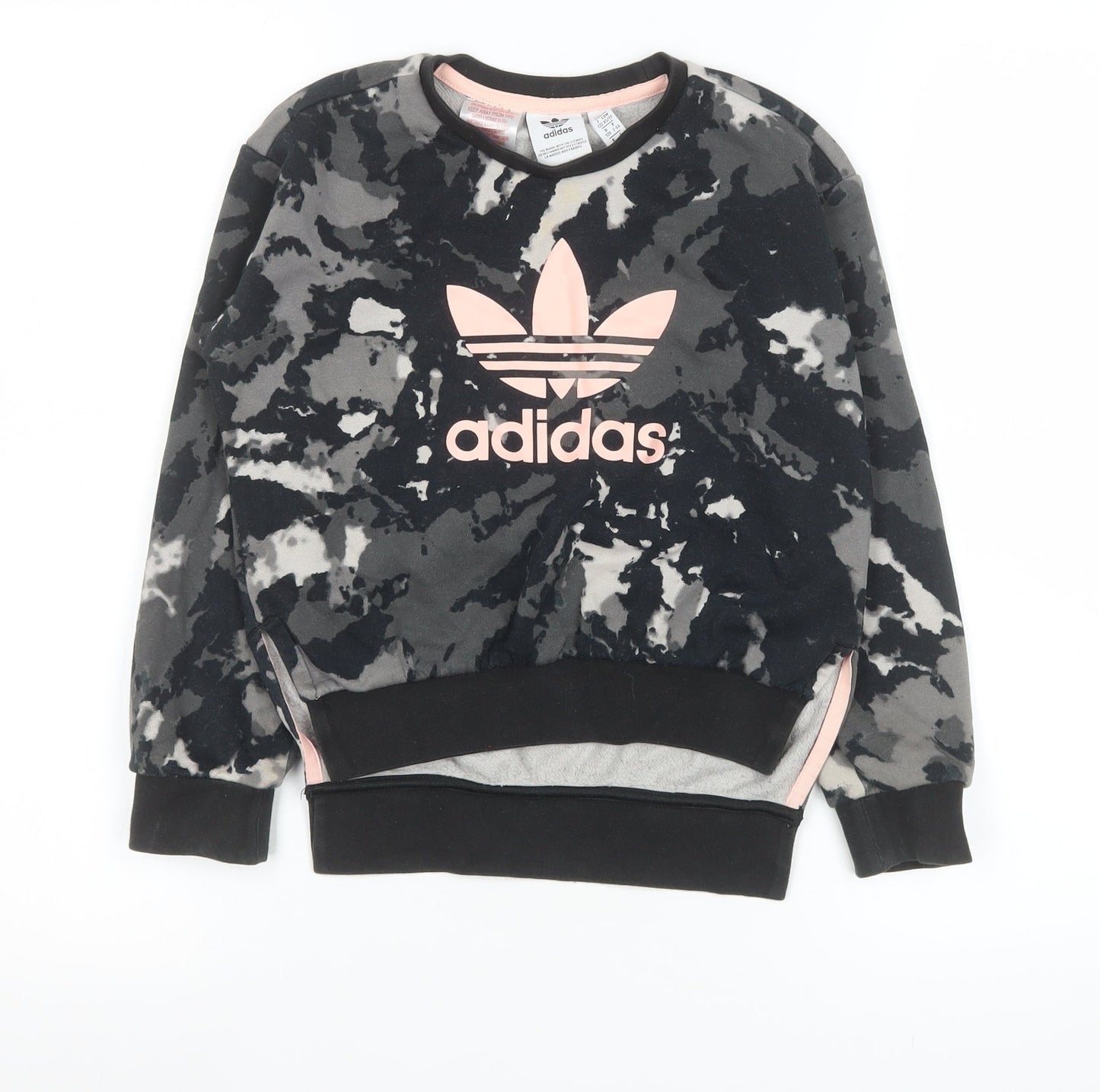Adidas Girls Multicoloured Tie Dye Logo Pullover Sweatshirt 7-8 Years