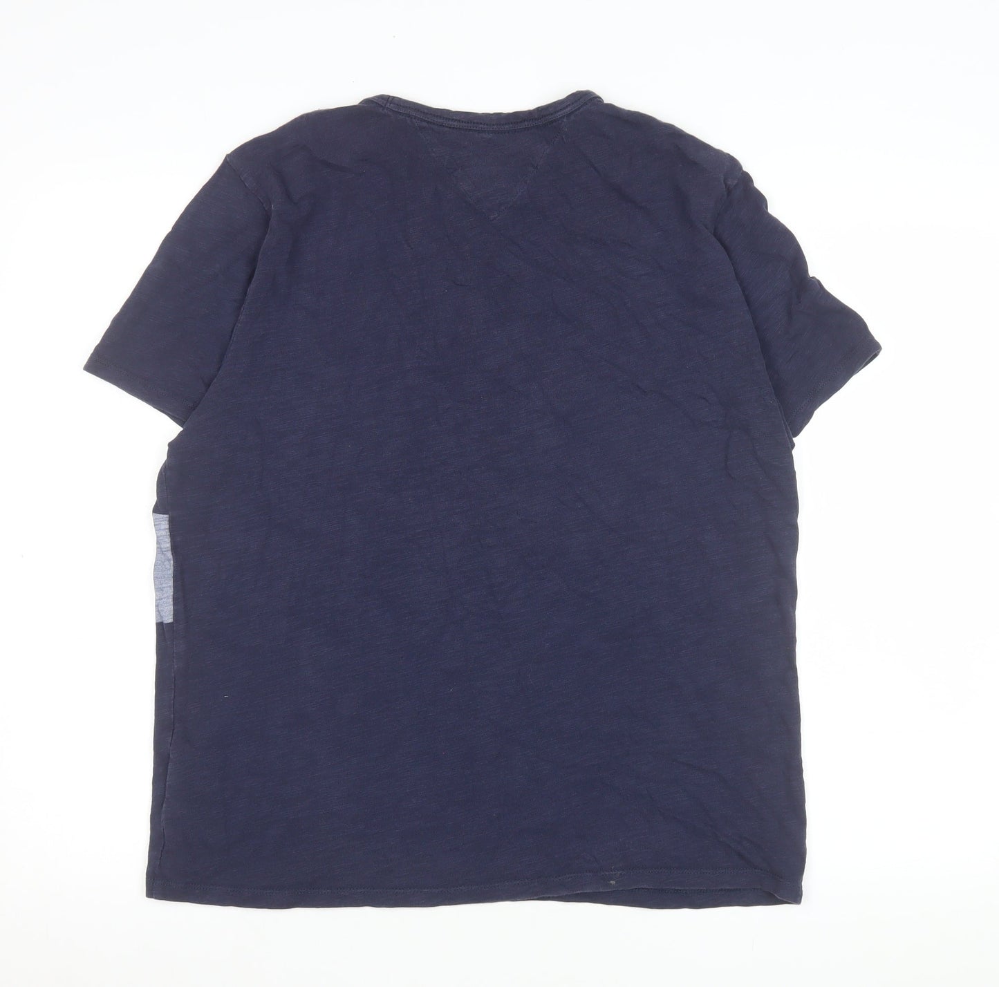 Tommy Hilfiger Men's Blue Striped Regular Fit Crew Neck T-Shirt M