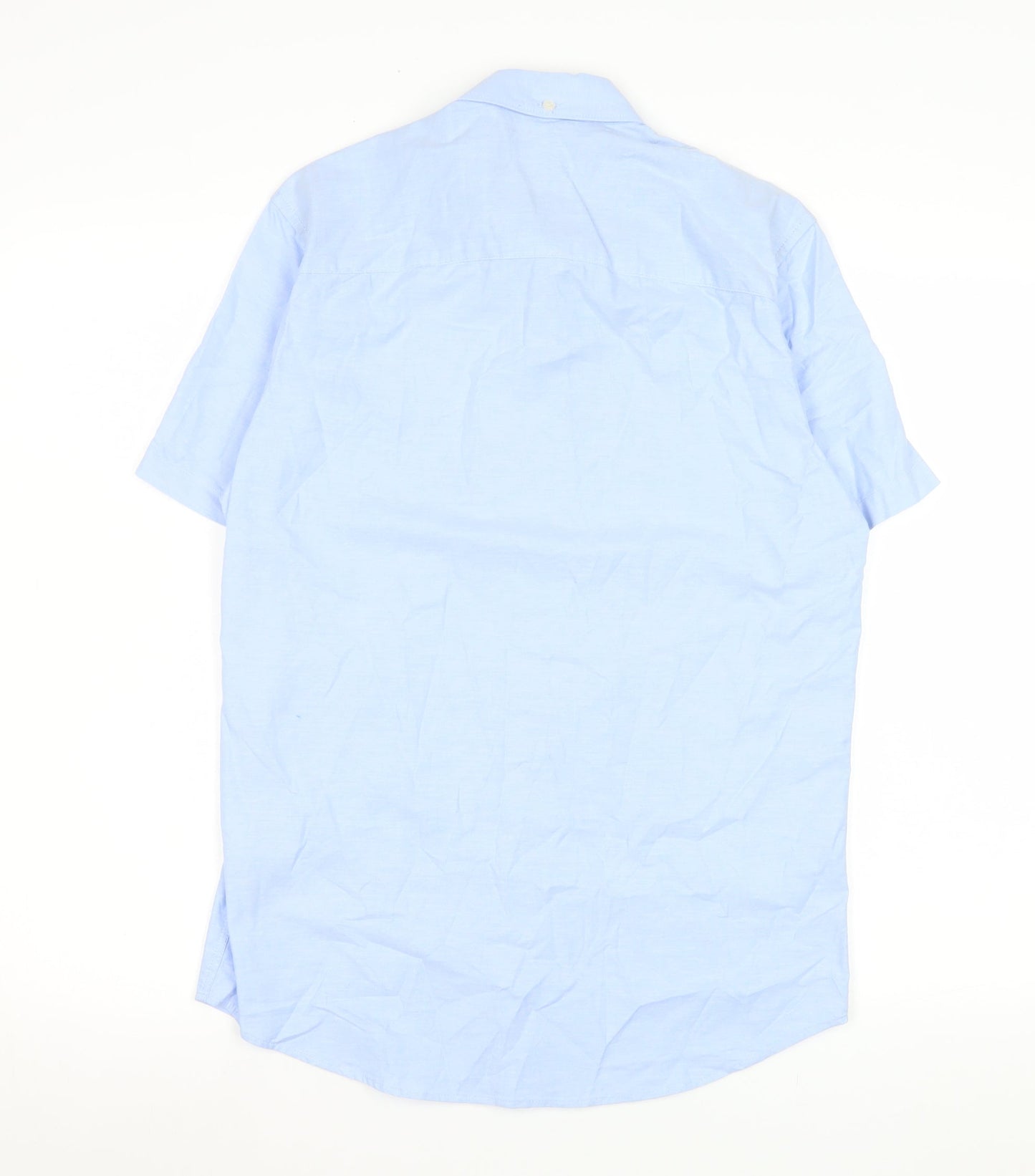 Next Men's Blue Short Sleeve Button-Up Shirt Size S Cotton Blend