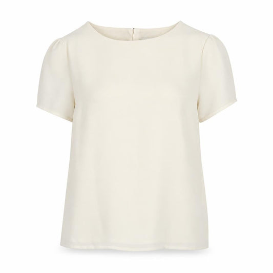 Oasis Women's Ivory Short Sleeve Woven Blouse Size 12