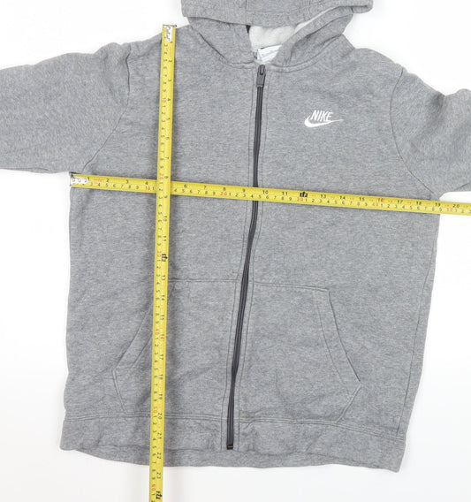 Nike Womens Grey Full Zip Hooded Jacket XL Cotton Blend