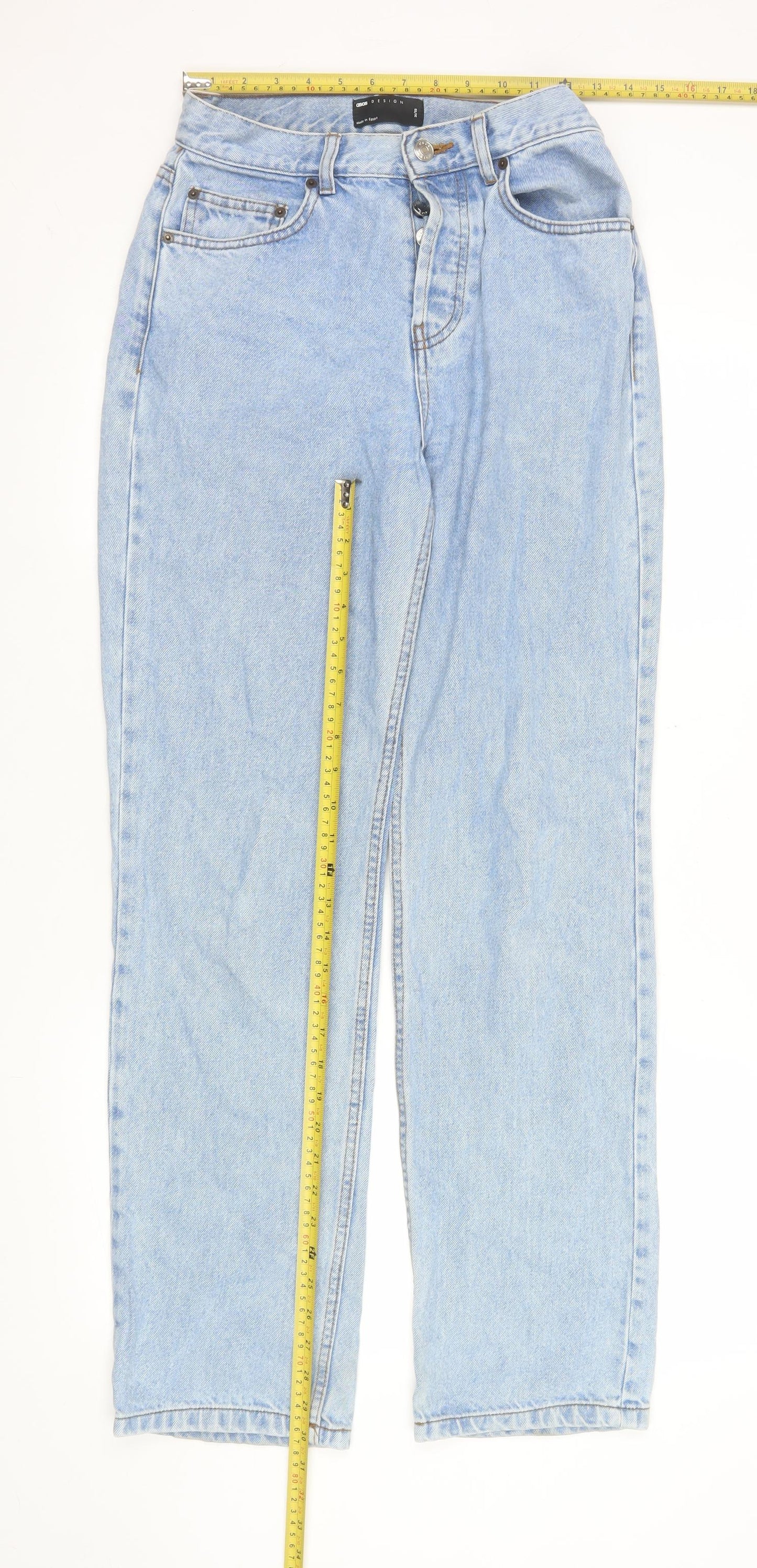 ASOS DESIGN Women’s Blue Mom Jeans Size S High Rise Denim 26W 32L