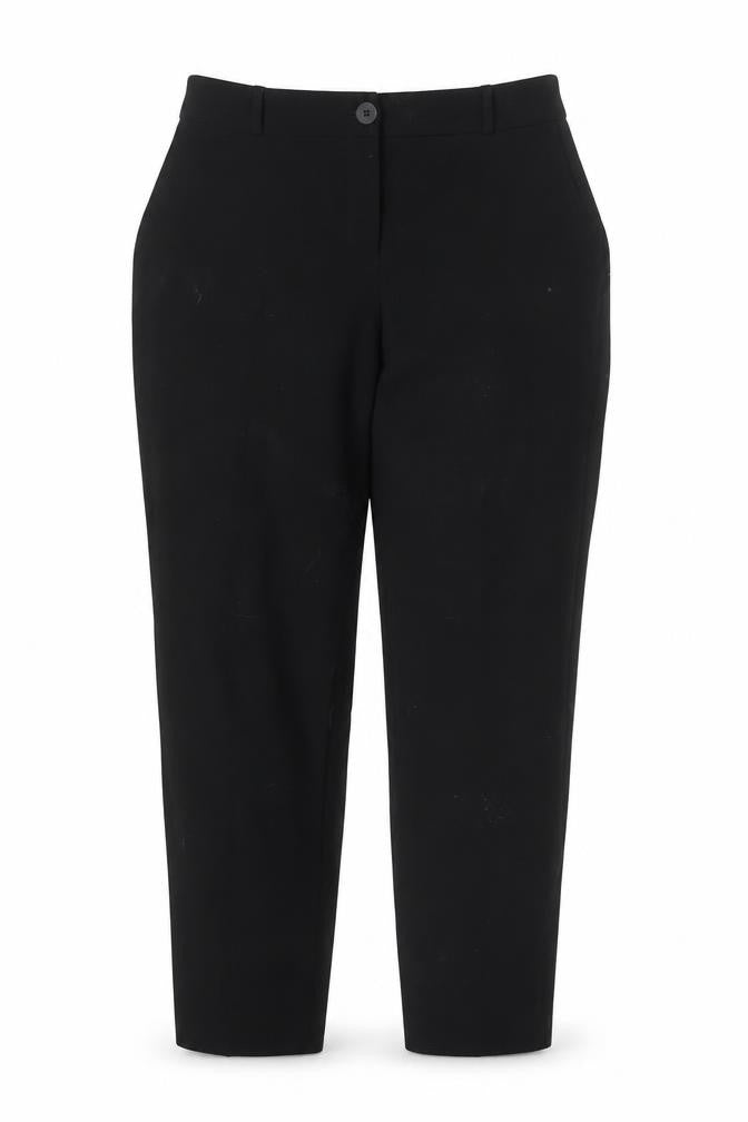 Front view of L. Bernard Black Stretch Straight Trousers Women, size 12