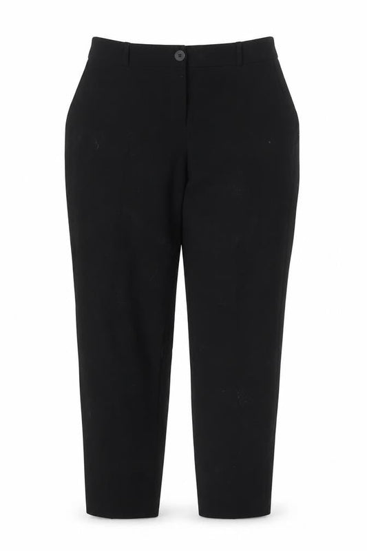 Front view of L. Bernard Black Stretch Straight Trousers Women, size 12