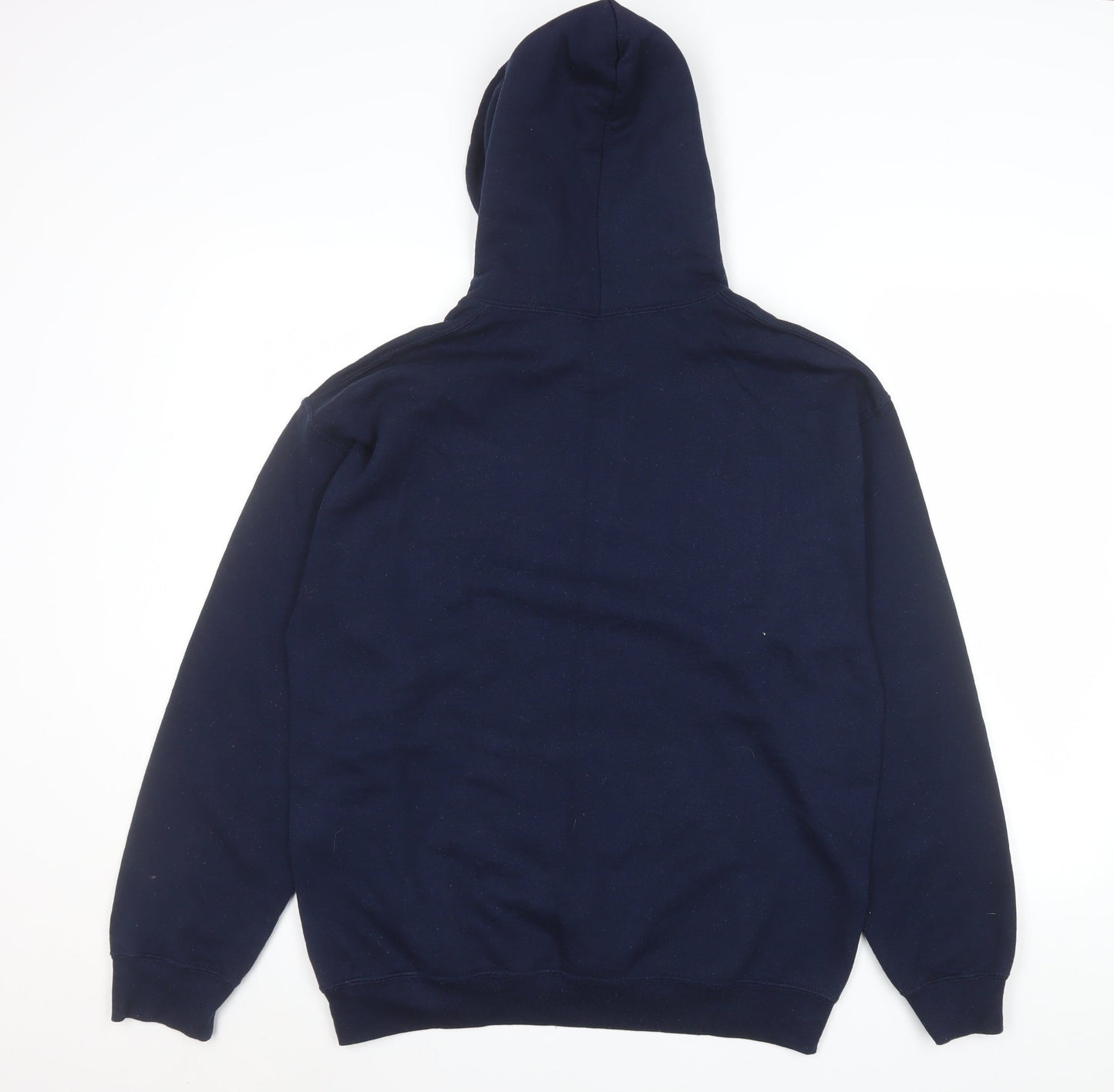 Gildan Women’s Navy Blue Bow Pullover Hoodie Size M Cotton Blend