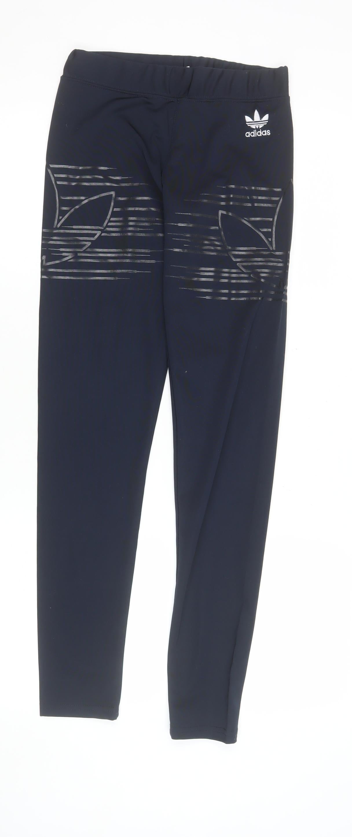 adidas Women Black Stretch Leggings M Slim Fit Athleisure Trousers