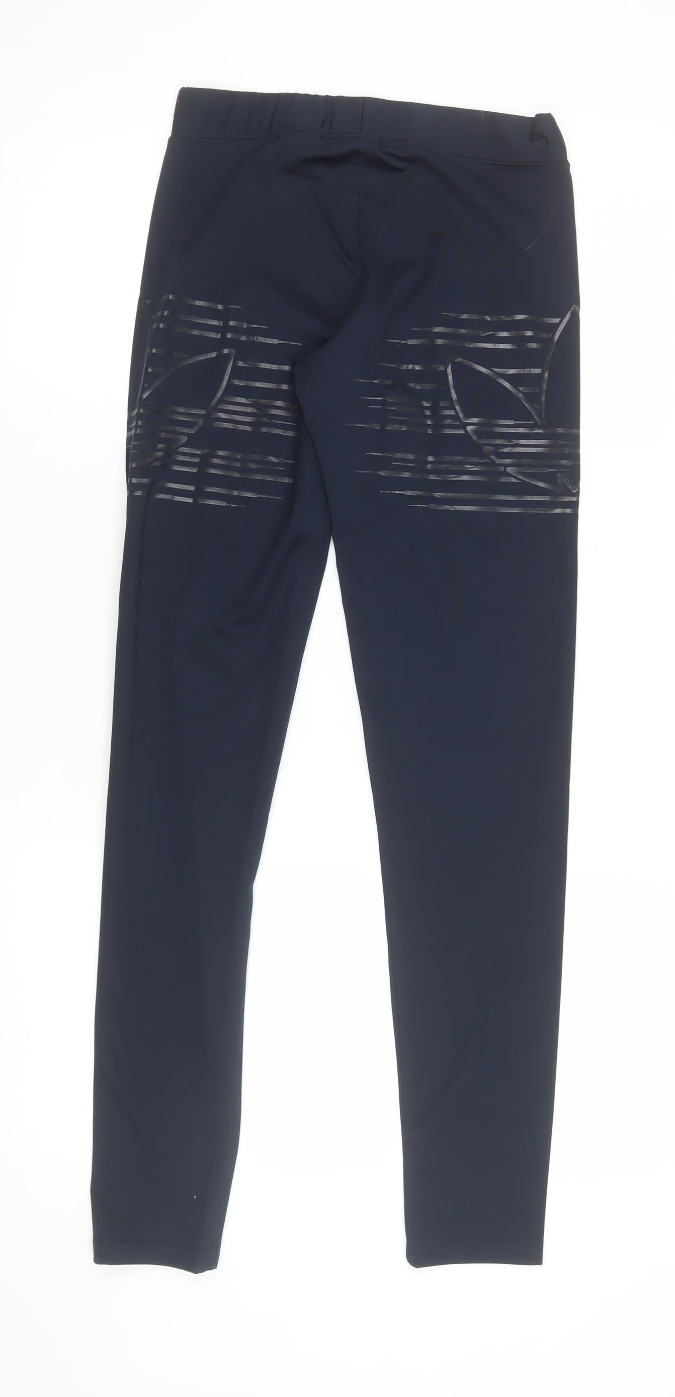 adidas Women Black Stretch Leggings M Slim Fit Athleisure Trousers