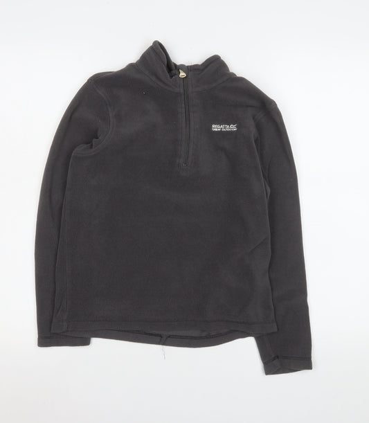 Regatta Boys Black Fleece 1/4 Zip Pullover Sweatshirt 13 Years