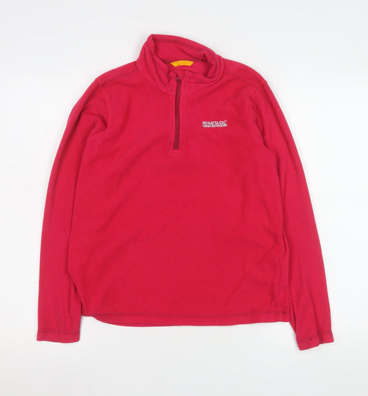 Regatta Womens Great Outdoors Kids Red 1/4 Zip Fleece Sweatshirt 13-14 Years