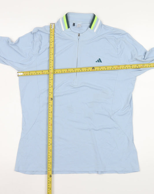 adidas Men Blue M Lightweight 1/2 Zip Athletic Sweatshirt