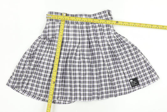 Bershka Women's Multicoloured Pleated High Rise Short Skirt XS