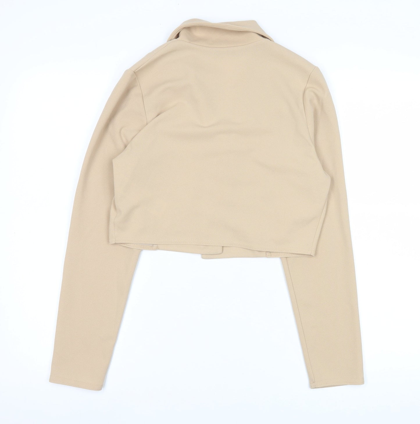 Quiz Beige Cropped Tailored Suit Jacket Women’s Size 8