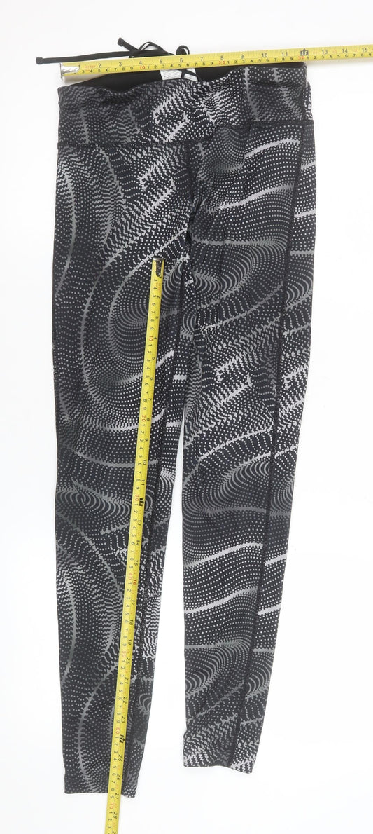 Nike Women's Black Dri-FIT Printed Leggings S Slim Fit Activewear Trousers