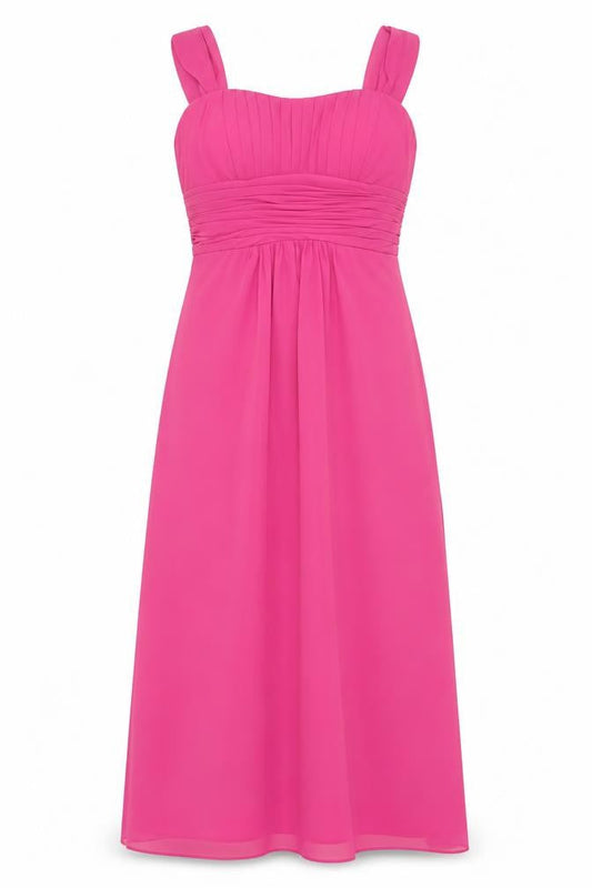 JJ's House Women Pink Chiffon Empire Waist Long Formal Dress