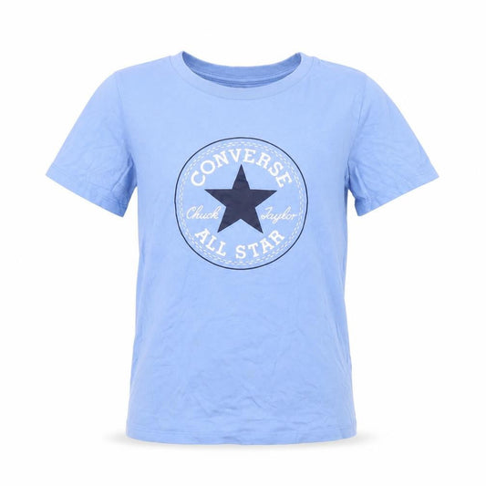 Converse Boys Blue Classic Fit Graphic Logo Short Sleeve Cotton T-Shirt Size S