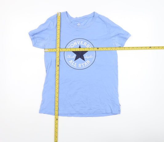 Converse Boys Blue Classic Fit Graphic Logo Short Sleeve Cotton T-Shirt Size S