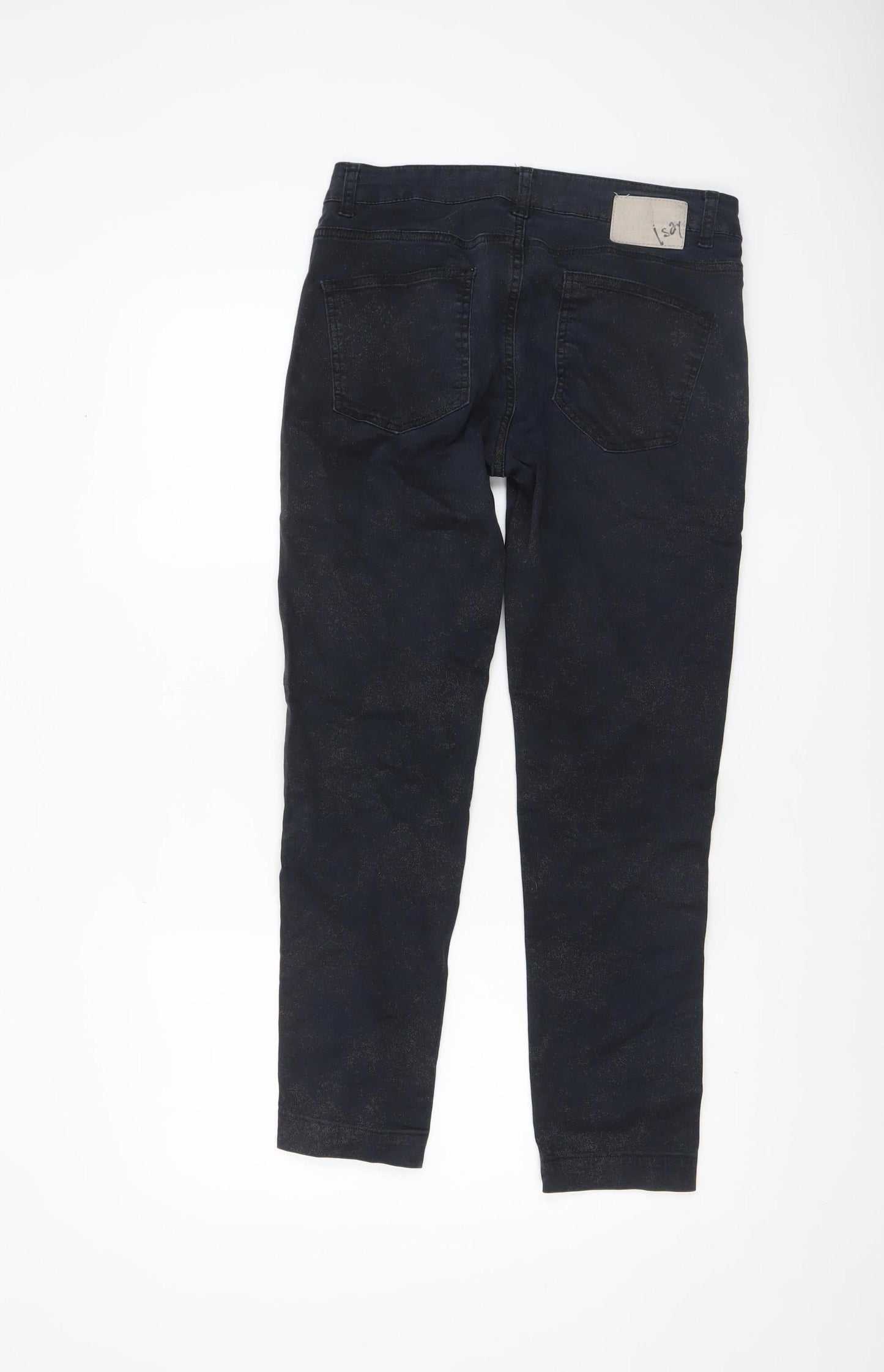 I Say Womens Black Slim Fit Stretch Trousers Size 12