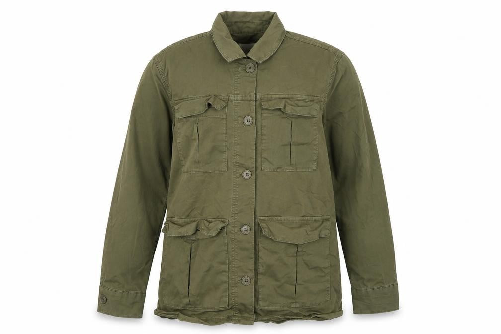 Part Two Women’s Green Cotton Military Jacket Size 12