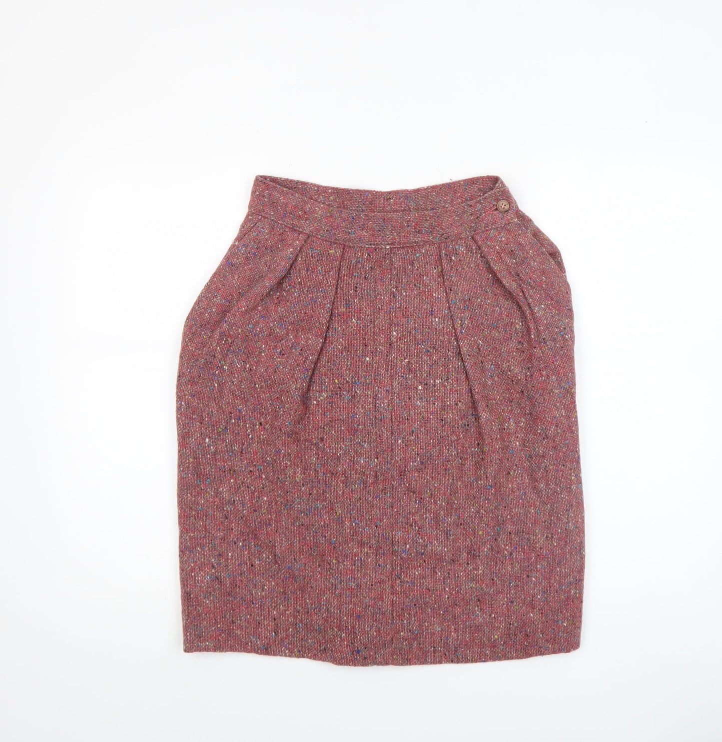 Next Women’s Pink Wool Tweed Knee Length Pencil Skirt Size 10