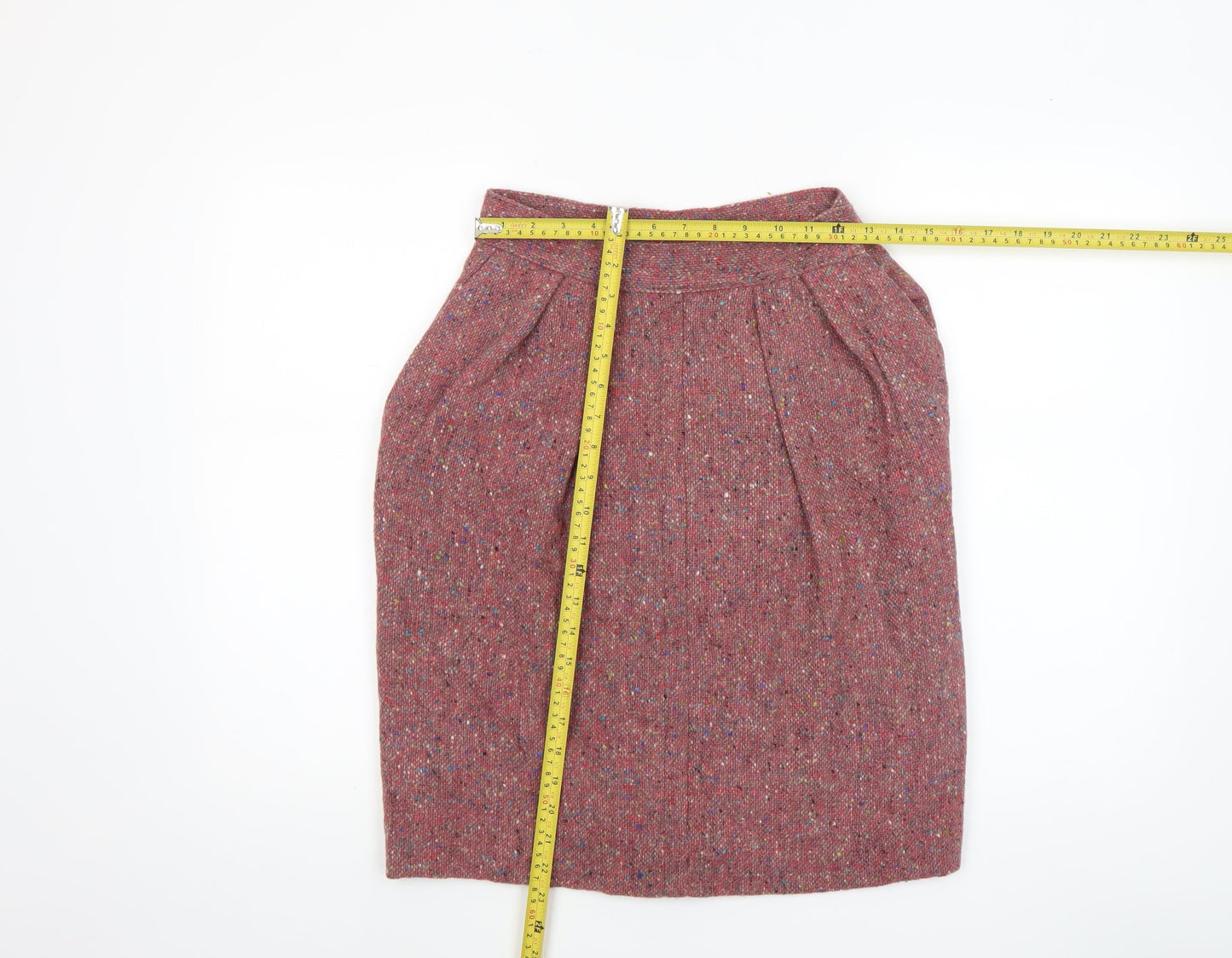 Next Women’s Pink Wool Tweed Knee Length Pencil Skirt Size 10
